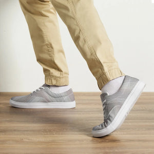 Grey Pattern Canvas Shoes - Men’s Lace Sneakers - Dipaliz