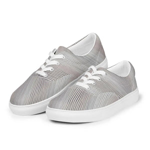 Grey Pattern Canvas Shoes - Men’s Lace Sneakers - Dipaliz