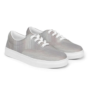 Grey Pattern Canvas Shoes - Men’s Lace Sneakers - Dipaliz