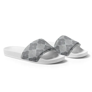 Grey Pattern Men’s Slides - Comfort Upper Strap - Dipaliz - Sandals