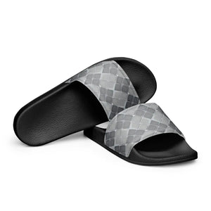 Grey Pattern Men’s Slides - Comfort Upper Strap - Dipaliz - Sandals