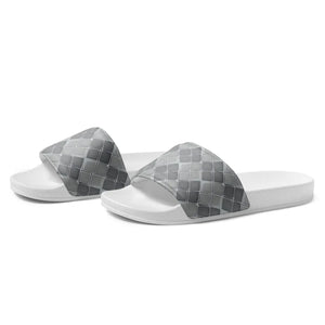 Grey Pattern Men’s Slides - Comfort Upper Strap - Dipaliz - Sandals