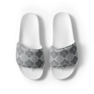Grey Pattern Men’s Slides - Comfort Upper Strap - Dipaliz - Sandals