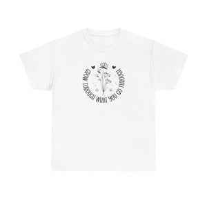 Floral Cotton Tee - Grow Through what you Go - Dipaliz - T-shirts