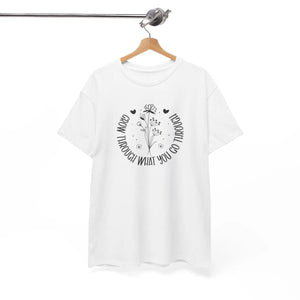 Floral Cotton Tee - Grow Through what you Go - Dipaliz - T-shirts