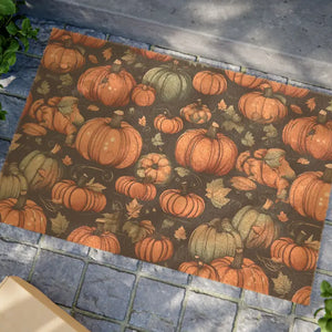 Halloween Pumpkins and Autumn Leaves Doormat - 24’’ x 16’’ - Door Mats