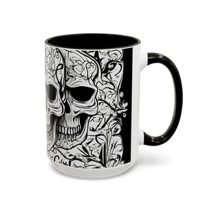 Halloween Skull Colorful Mug - Vibrant Spooky Drinkware - Dipaliz - 15oz / Black - Mugs