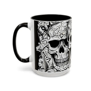Halloween Skull Colorful Mug - Vibrant Spooky Drinkware - Dipaliz - 15oz / Black - Mugs