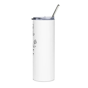 Steel Tumbler - Flowers in Hand Design 20oz - Dipaliz - White / Mug