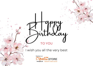 Birthday Cherry Floral Gift Card - Celebration Design - Dipaliz