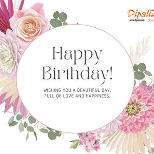 Personalized Floral Gift Card - Happy Birthday - Dipaliz - Cards