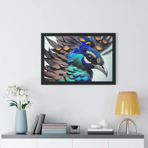 Stunning Peacock Bird Horizontal Frame - Vibrant Wall Art - Dipaliz - Posters Prints & Visual Artwork