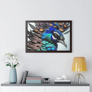 Stunning Peacock Bird Horizontal Frame - Vibrant Wall Art - Dipaliz - Posters Prints & Visual Artwork