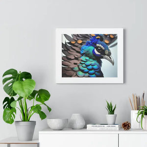 Stunning Peacock Bird Horizontal Frame - Vibrant Wall Art - Dipaliz - Posters Prints & Visual Artwork