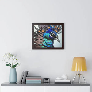 Stunning Peacock Bird Horizontal Frame - Vibrant Wall Art - Dipaliz - Posters Prints & Visual Artwork