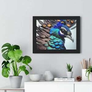Stunning Peacock Bird Horizontal Frame - Vibrant Wall Art - Dipaliz - Posters Prints & Visual Artwork