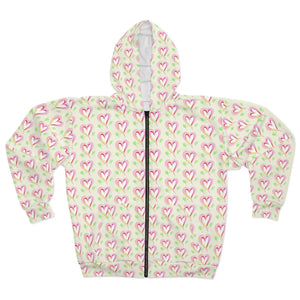 Hearts Unisex Zip Hoodie (aop) - Hoodies