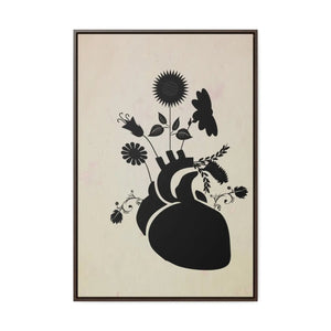 Floral Human Heart – Vertical Frame Canvas - Dipaliz - Posters Prints & Visual Artwork