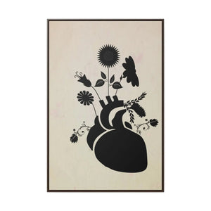 Floral Human Heart – Vertical Frame Canvas - Dipaliz - Posters Prints & Visual Artwork