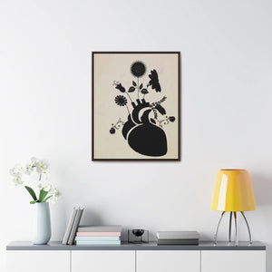 Floral Human Heart – Vertical Frame Canvas - Dipaliz - Posters Prints & Visual Artwork