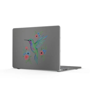 Dipaliz Hummingbird Floral Macbook Case Pastel Watercolor - Laptop Hard Cases