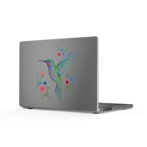 Dipaliz Hummingbird Floral Macbook Case Pastel Watercolor - Laptop Hard Cases