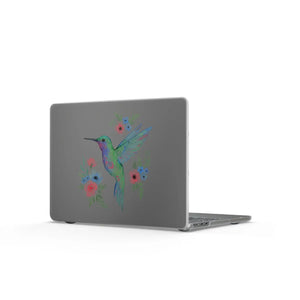 Dipaliz Hummingbird Floral Macbook Case Pastel Watercolor - Laptop Hard Cases