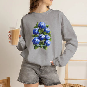 Dipaliz Hydrangea Bouquet Crewneck Sweatshirt Cotton - Sweatshirts