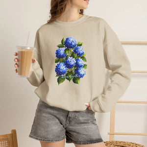 Dipaliz Hydrangea Bouquet Crewneck Sweatshirt Cotton - Sweatshirts