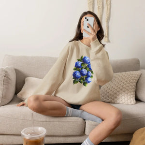 Dipaliz Hydrangea Bouquet Crewneck Sweatshirt Cotton - Sweatshirts