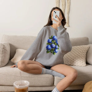 Dipaliz Hydrangea Bouquet Crewneck Sweatshirt Cotton - Sweatshirts