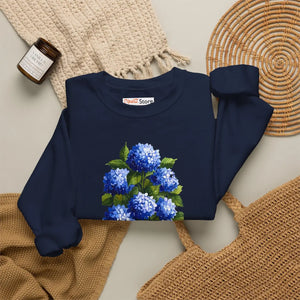 Dipaliz Hydrangea Bouquet Crewneck Sweatshirt Cotton - Sweatshirts