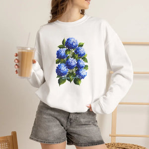 Dipaliz Hydrangea Bouquet Crewneck Sweatshirt Cotton - Sweatshirts