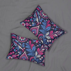 Spun Polyester Lumbar Pillow - Indian Colorful Pattern - Dipaliz - 20’’ × 14’’ - Pillows