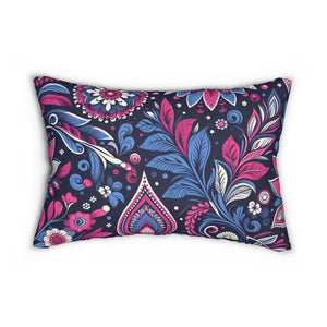 Spun Polyester Lumbar Pillow - Indian Colorful Pattern - Dipaliz - 20’’ × 14’’ - Pillows
