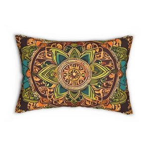 Spun Polyester Lumbar Pillow - Vibrant Indian Pattern - Dipaliz - 20’’ × 14’’ - Pillows