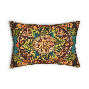 Spun Polyester Lumbar Pillow - Vibrant Indian Pattern - Dipaliz - 20’’ × 14’’ - Pillows