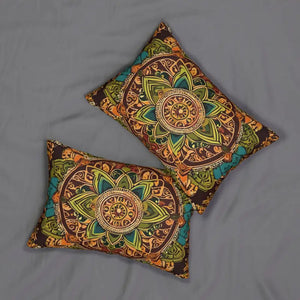 Spun Polyester Lumbar Pillow - Vibrant Indian Pattern - Dipaliz - 20’’ × 14’’ - Pillows