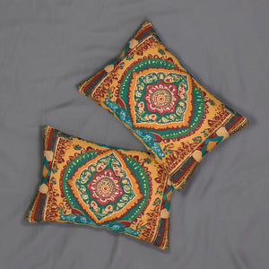 Spun Polyester Lumbar Pillow - Vibrant Indian Pattern - Dipaliz - 20’’ × 14’’ - Pillows