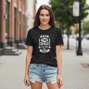DipaliZ Space Rocket Ultra Cotton Tee with original rocket and star field art on 100% cotton