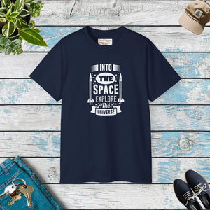 Ultra Cotton Tee Into the Space Universe Explorer Style - Dipaliz - Navy / s - Decor