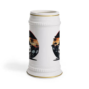 Mug - Japanese Cat Samurai Beer Stein 22oz Ceramic White - Dipaliz