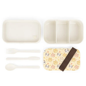 Dipaliz Kawaii Animal Faces Bento Box Panda Cat Bunny - Lunch Boxes & Totes