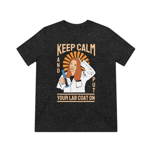 Unisex Triblend Tee - Keep Calm Lab Coat Design - Dipaliz - T-shirts