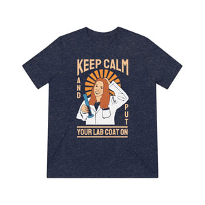Unisex Triblend Tee - Keep Calm Lab Coat Design - Dipaliz - T-shirts