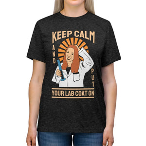 Unisex Triblend Tee - Keep Calm Lab Coat Design - Dipaliz - T-shirts