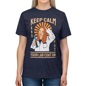 Unisex Triblend Tee - Keep Calm Lab Coat Design - Dipaliz - T-shirts