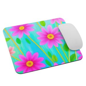 Large Bright Flowers Mouse Pad - Pink Floral Desk - Dipaliz - Pads
