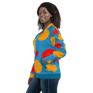 Vibrant Bomber Jacket - Large Colorful Polka Dots - Dipaliz - Jackets