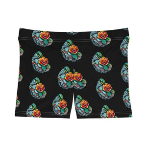 Floral Women’s Shorts - Large Flowers Polyester Spandex - Dipaliz